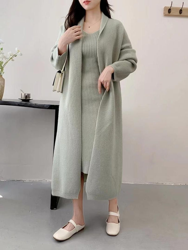 Handmade Winter Warm Knitted Dress, Oversized Long Knit Dresses Sweater,  Fall Cotton Midi Dresses, Loose Pleated Button Elegant Party Dress - Etsy
